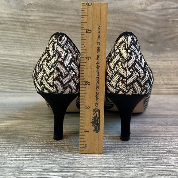 Caparros open toe sparkle black white and gold heels size 6 - Picture 9 of 15
